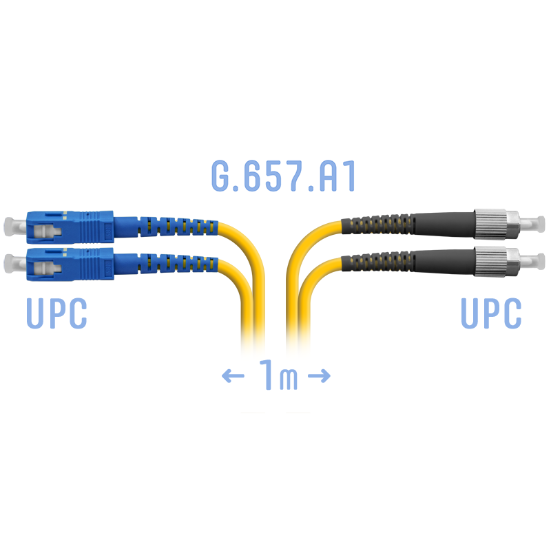 Патчкорд оптический FC/UPC-SC/UPC SM G.657.A1 Duplex 1 метр