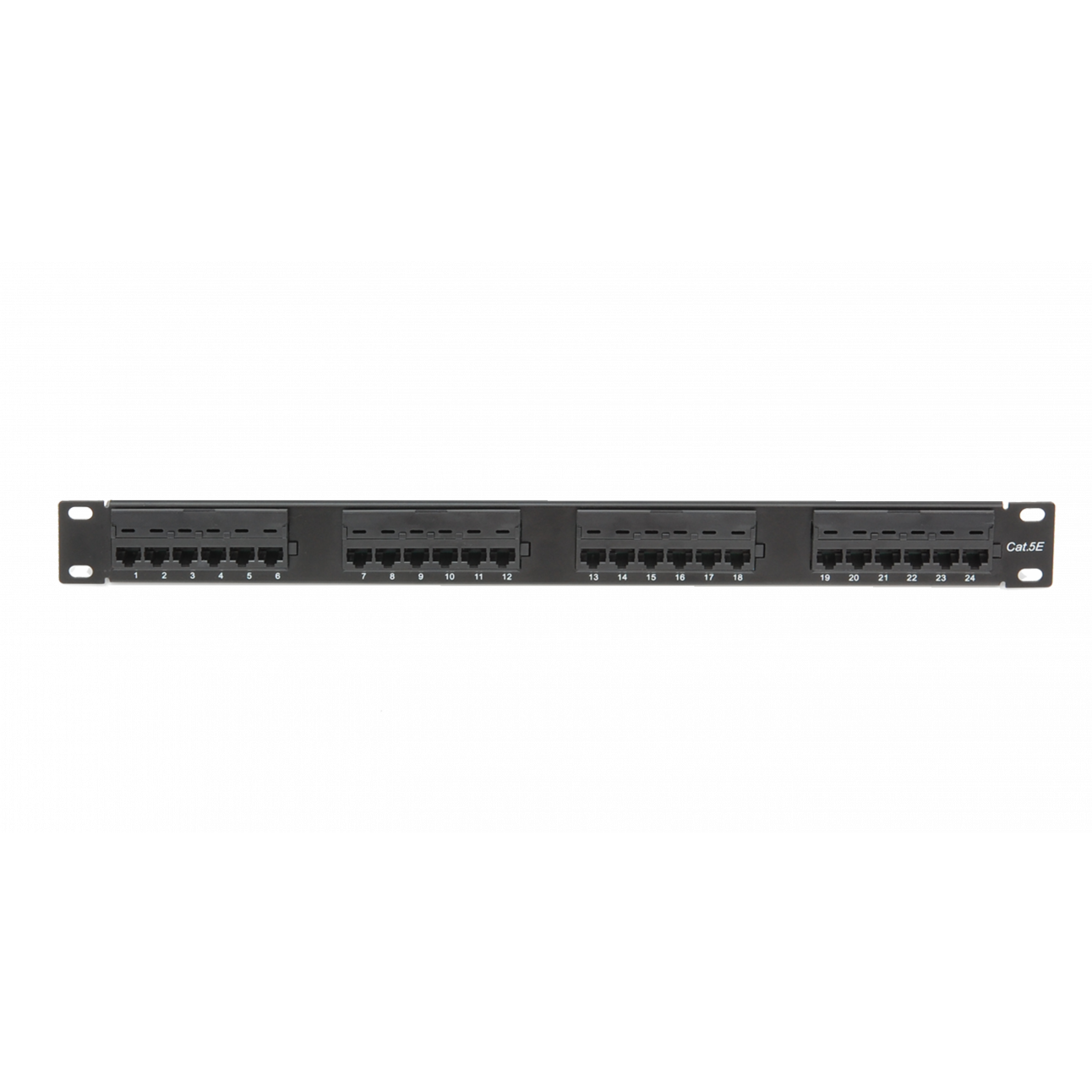 Коммутационная панель ULAN 19, 1U, 24 порта, Кат.5e (Класс D), 100МГц, RJ45/8P8C, 110, T568A/B, неэкранированная, черная