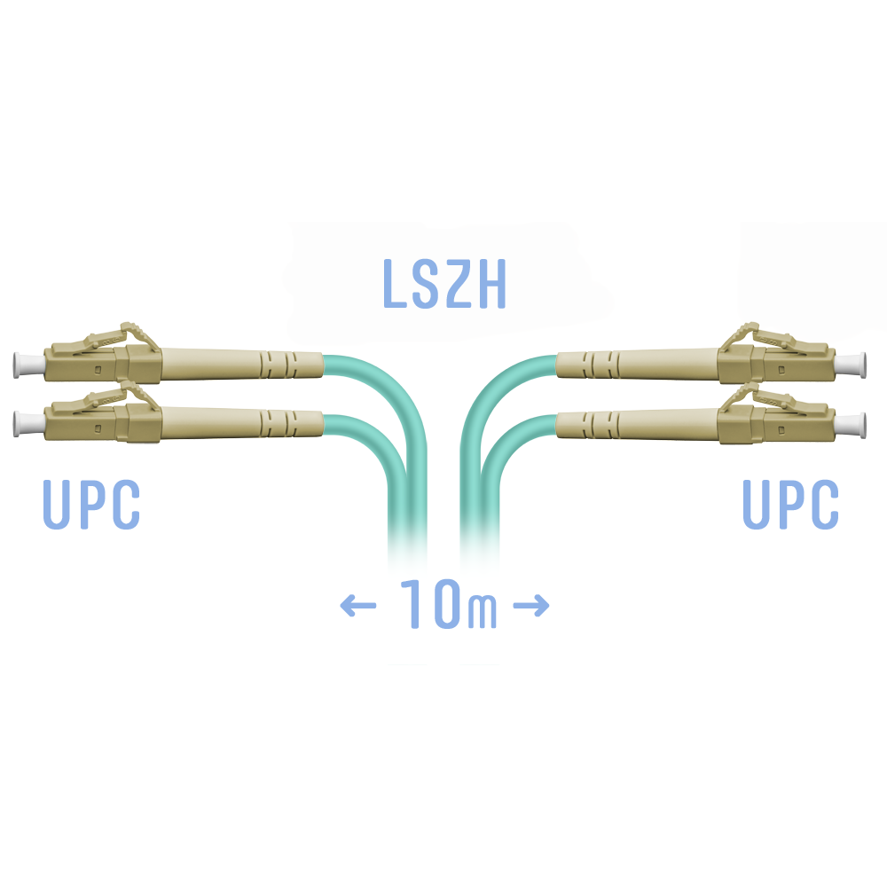 Патчкорд оптический LC/UPC MM Duplex 10 метров
