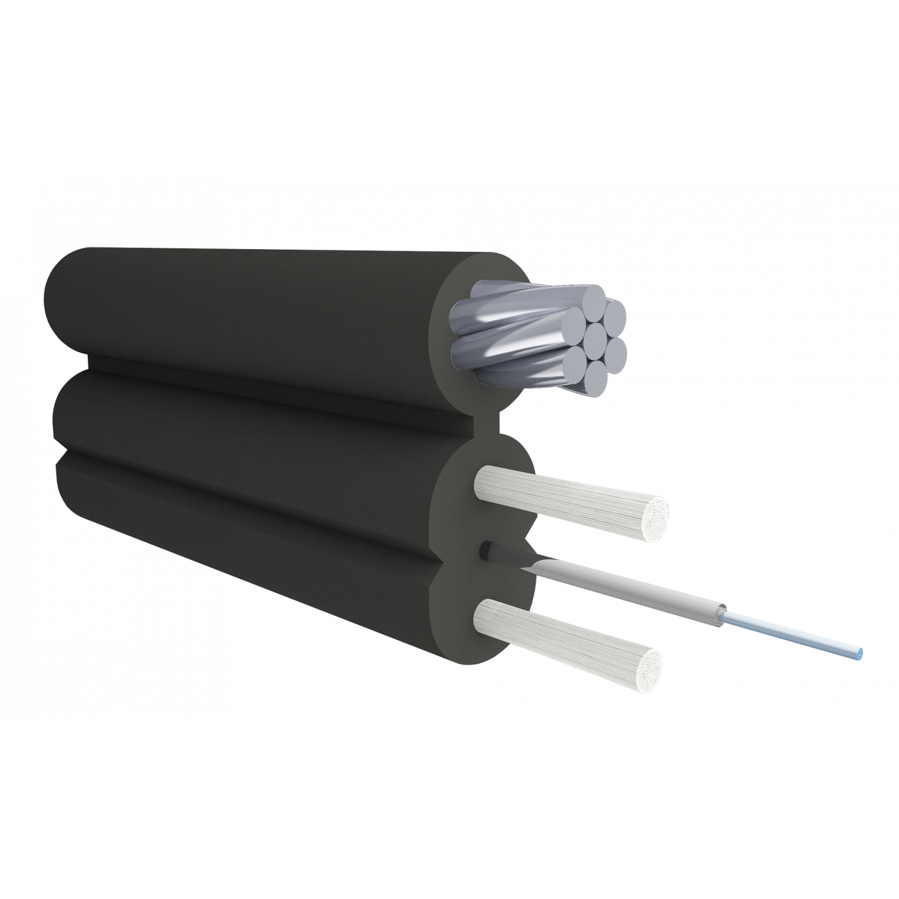 Кабель оптический Alpha Mile Flex FTTx, с дополнительным несущим элементом (трос 1.2 мм), 1 волокно 657A2