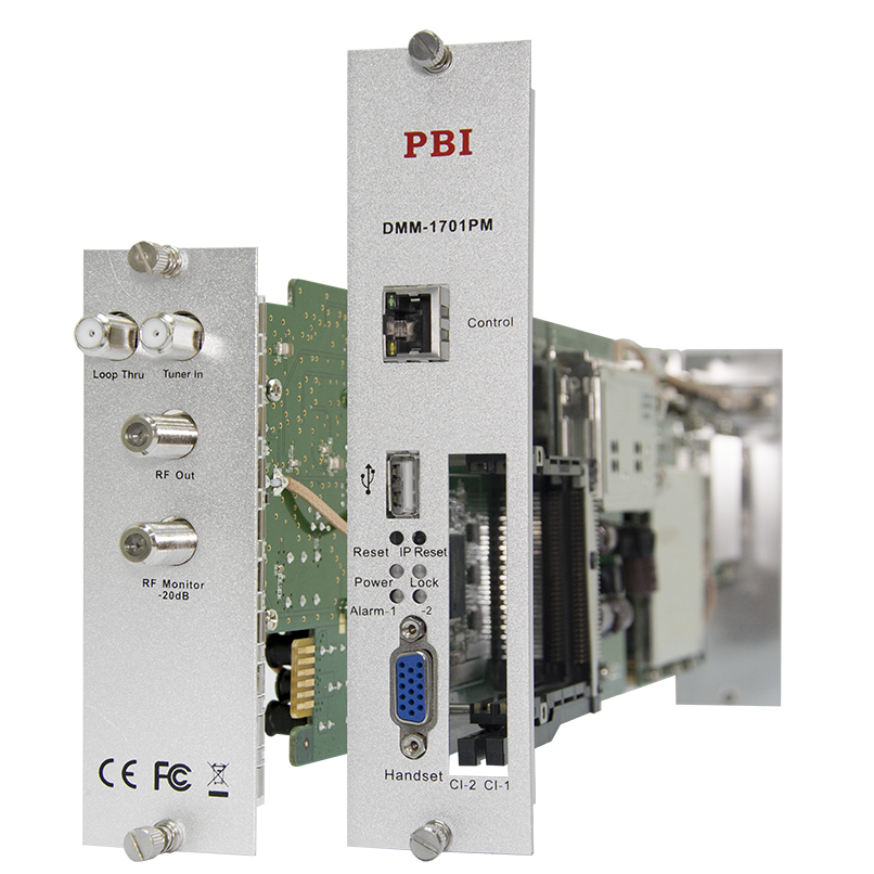 Модуль профессионального DVB-S/S2 приёмника и двойного аналогового модулятора PBI DMM-1701PM-04S2