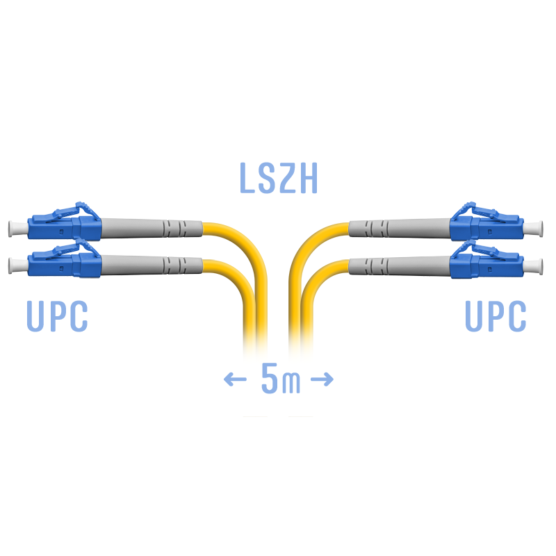 Патчкорд оптический LC/UPC SM Duplex  5 метров