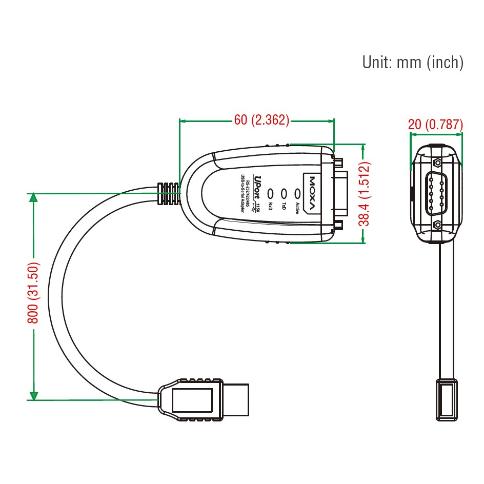 UPort 1110 1-портовый преобразователь USB в RS-232 MOXA