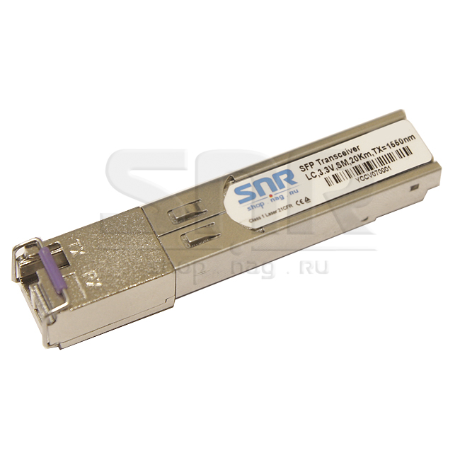 Одноволоконный модуль, SFP SGMII WDM, разъем LC simplex, рабочая длина волны Tx/Rx: 1550/1310нм, дальность до 10км