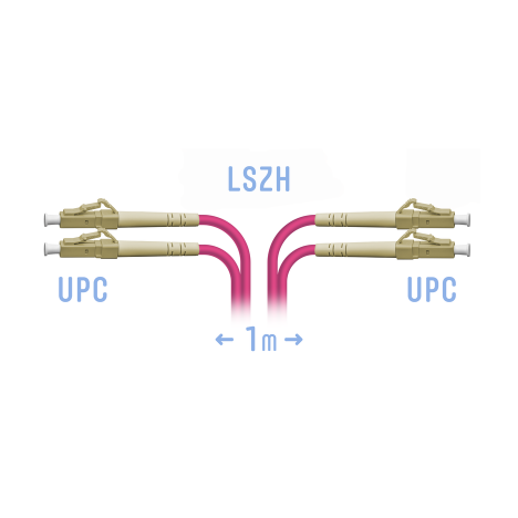 Патчкорд оптический LC/UPC-LC/UPC MM (OM4) Duplex 1 метр