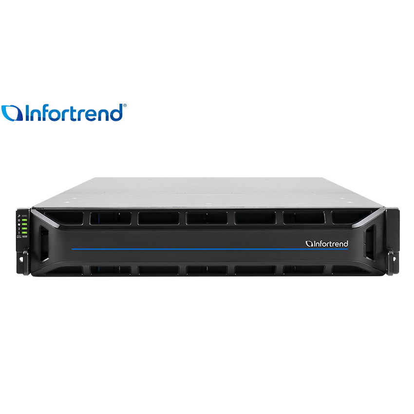 Система хранения данных Infortrend CS4025G (1xCtrl, до 25xHDD, 2xSAS12G внеш. порт, 4x16GB, 4x10G порта iSCSI)