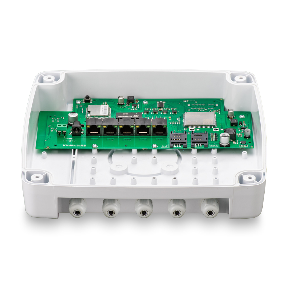 Роутер Kroks Rt-Ubx PoE DS mQ-EC 4-48 со встроенным модемом LTE cat.4 и коммутатором PoE