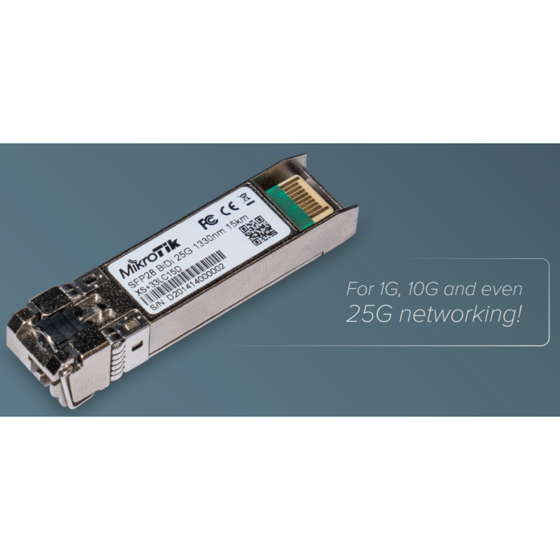 Комплект модулей Mikrotik SFP/SFP+/SFP28, дальность до 15км, 1270nm + 1330nm, SM, LC