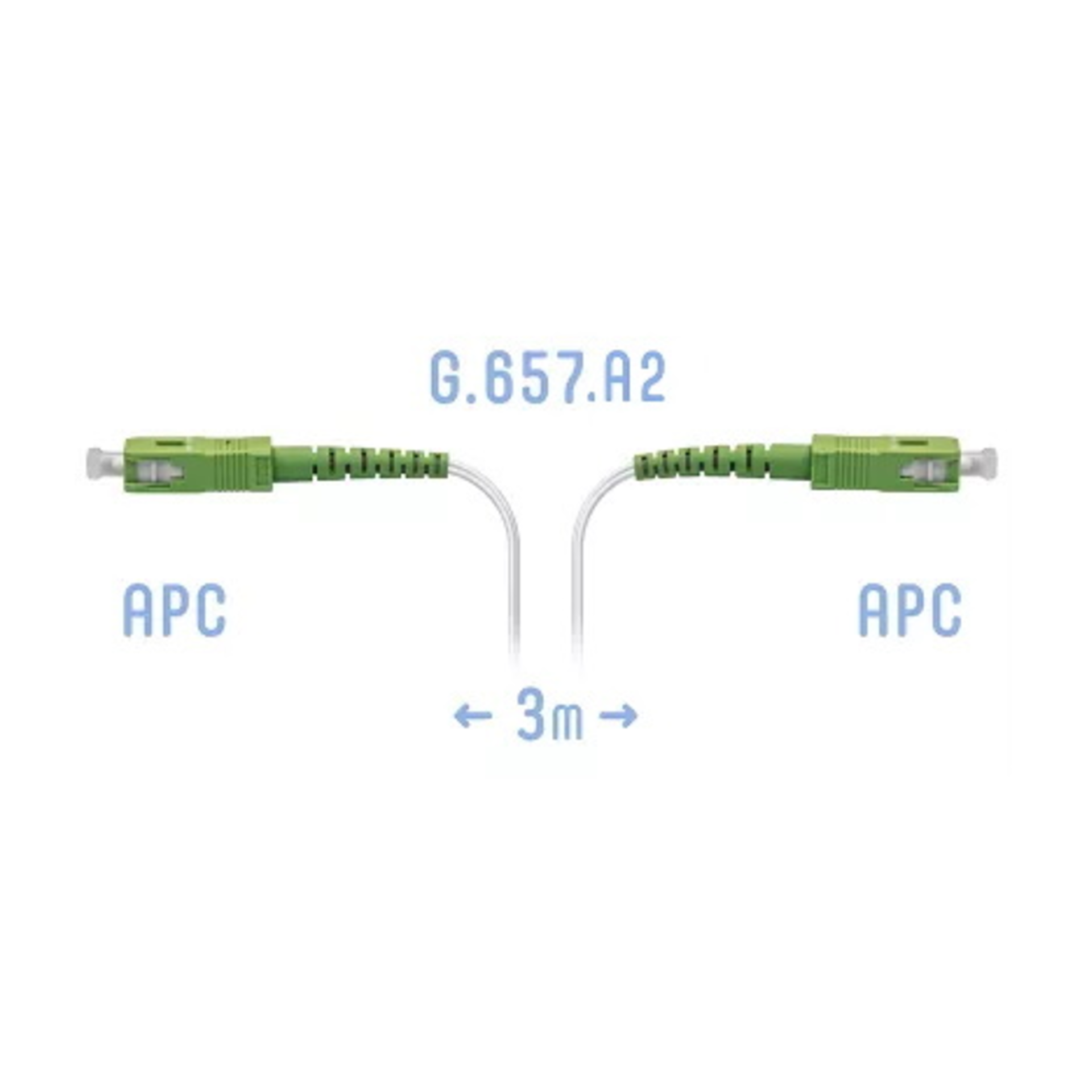 Патчкорд оптический FTTH SC/APC, кабель 604-02-01W, 3 метра