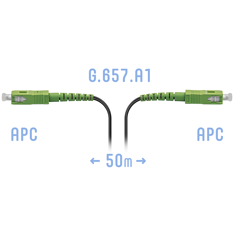 Патчкорд оптический FTTH SC/APC, кабель 604-04-01, 50 метров