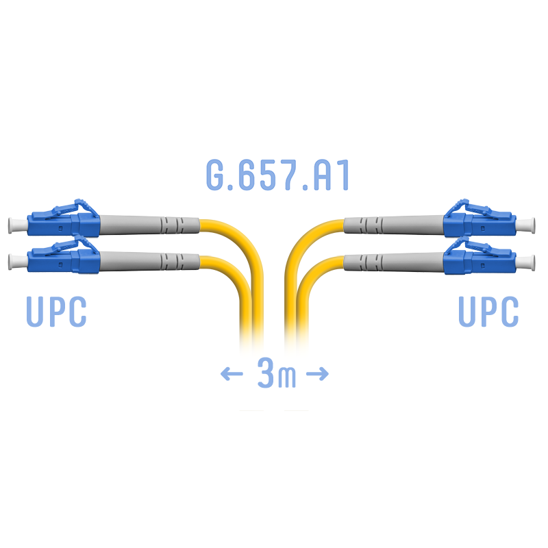 Патчкорд оптический LC/UPC SM G.657.A1 Duplex 3 метра
