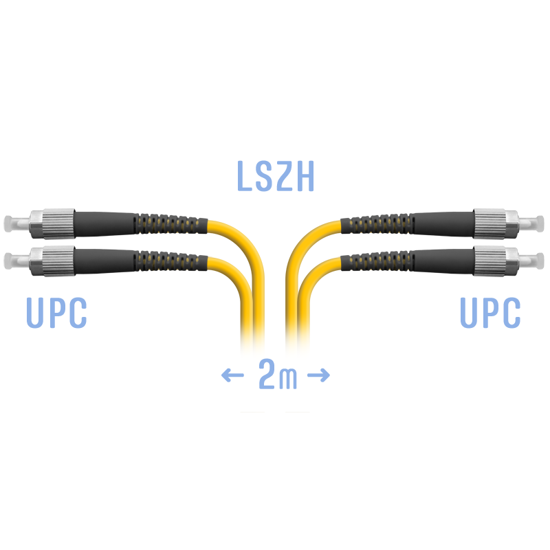 Патчкорд оптический FC/UPC SM Duplex  2 метр