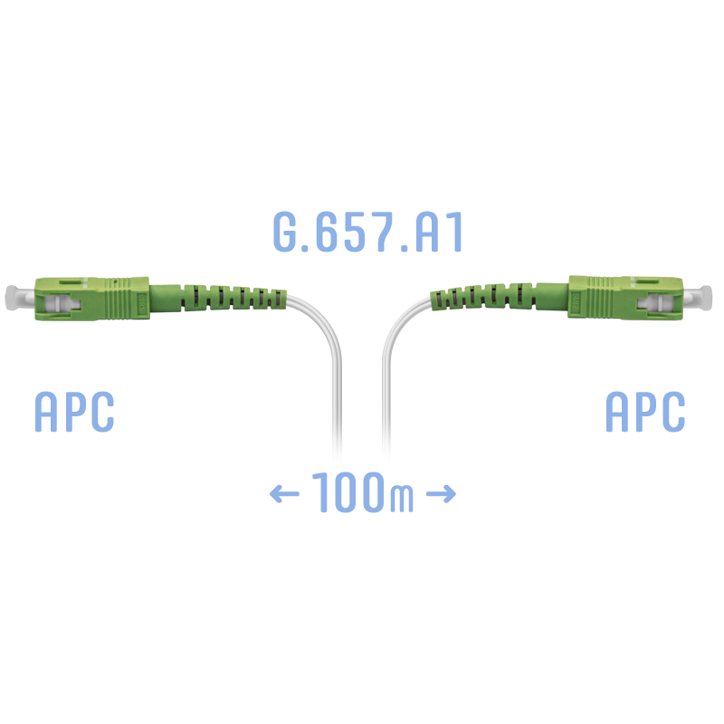 Патчкорд оптический FTTH SC/APC, кабель 604-02-01W, 100 метров
