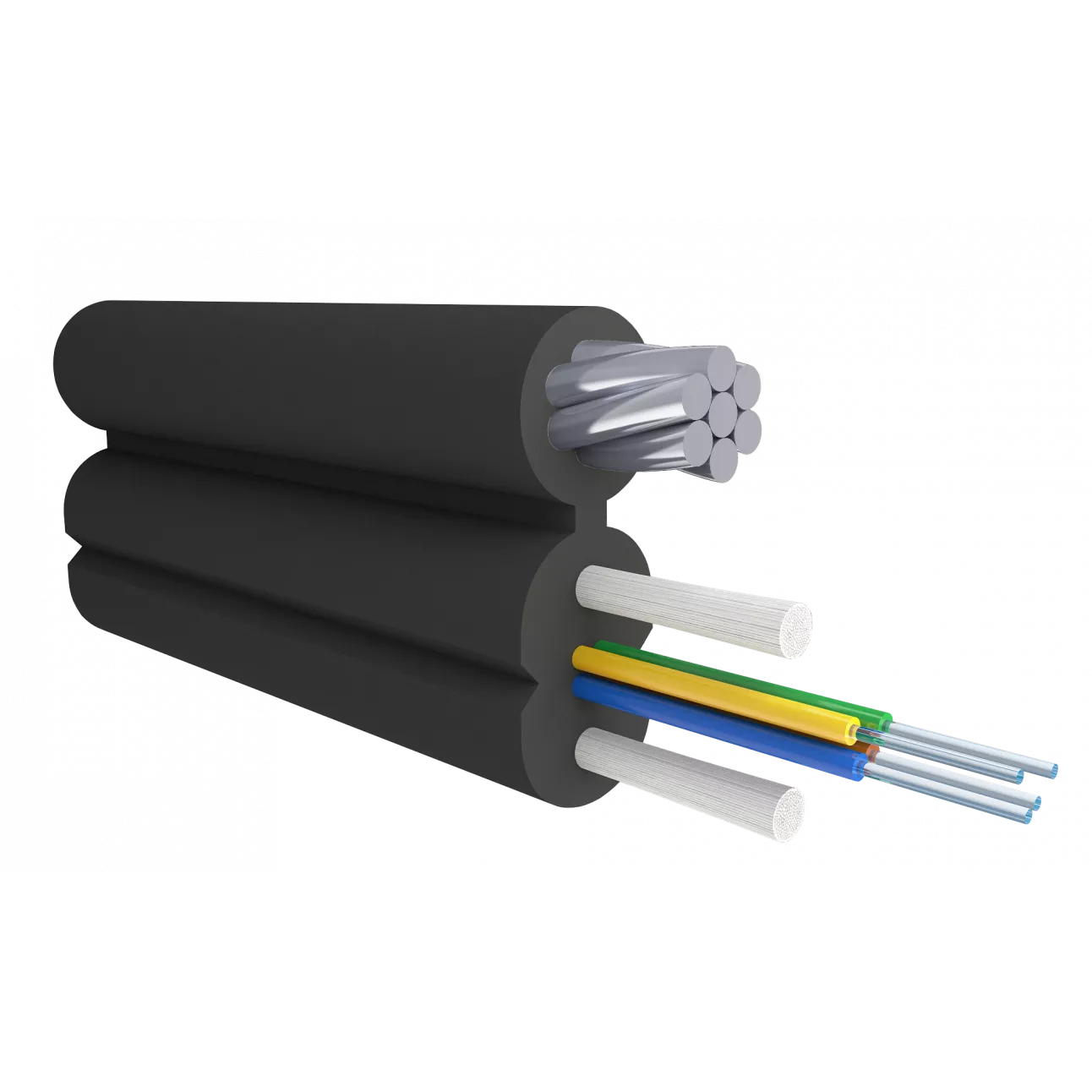 Кабель оптический Alpha Mile Flex FTTx, с дополнительным несущим элементом (трос 1.2 мм), 8 волокон 657A2