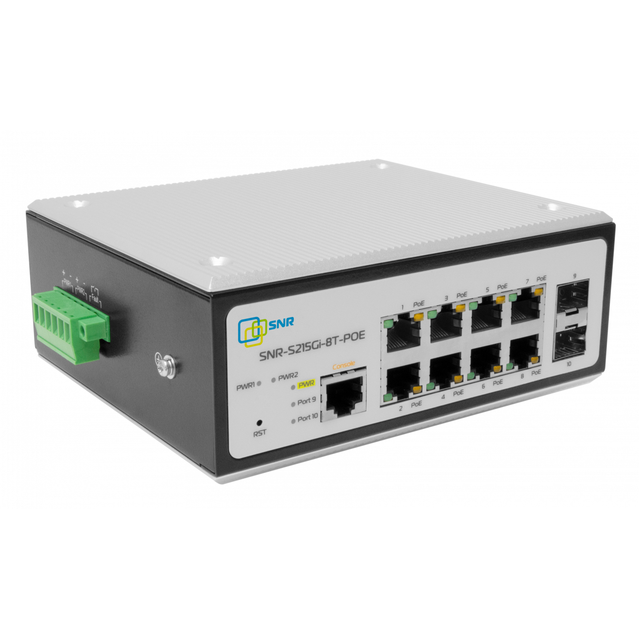 Управляемый промышленный POE коммутатор уровня 2 SNR-S215Gi-8T-POE