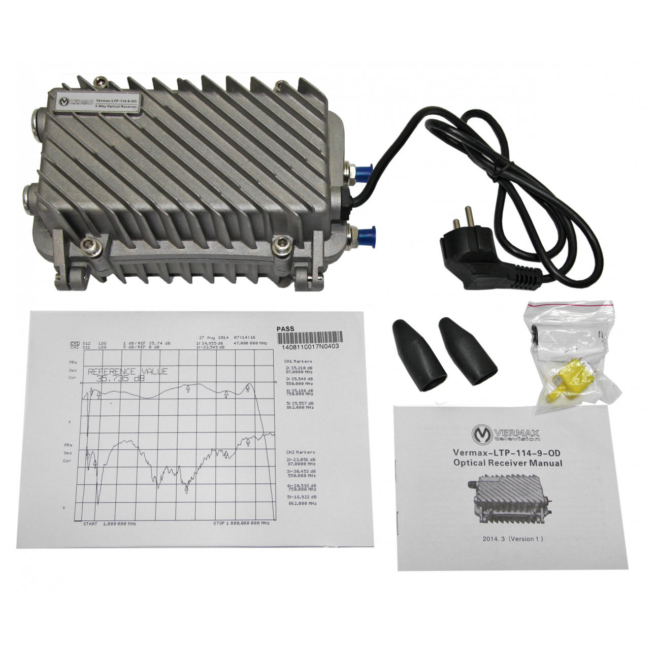 Приёмник оптический для сетей КТВ Vermax-LTP-114-9-OD