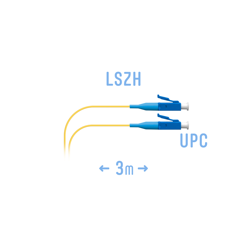 Шнур монтажный оптический LC/UPC SM G.657.A1 3 метра