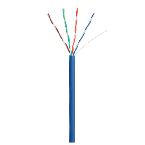 Кабель NETLAN U/UTP 4 пары, Кат.5e, 100МГц, одножильный, CCA (омедненный алюминий), внутренний, PVC нг(B), синий, 305м