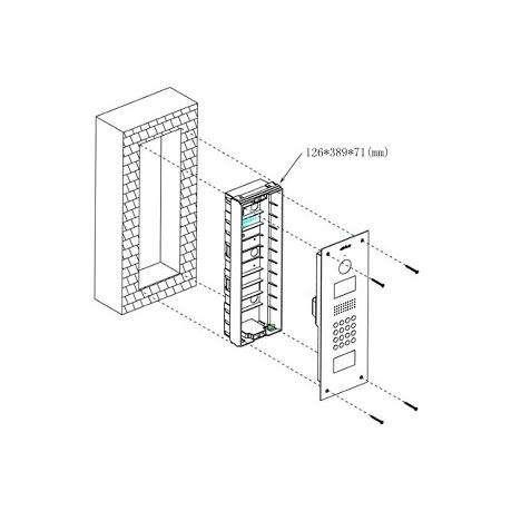Задняя панель для врезного монтажа Dahua VTOB103 для DHI-VTO1210C-X