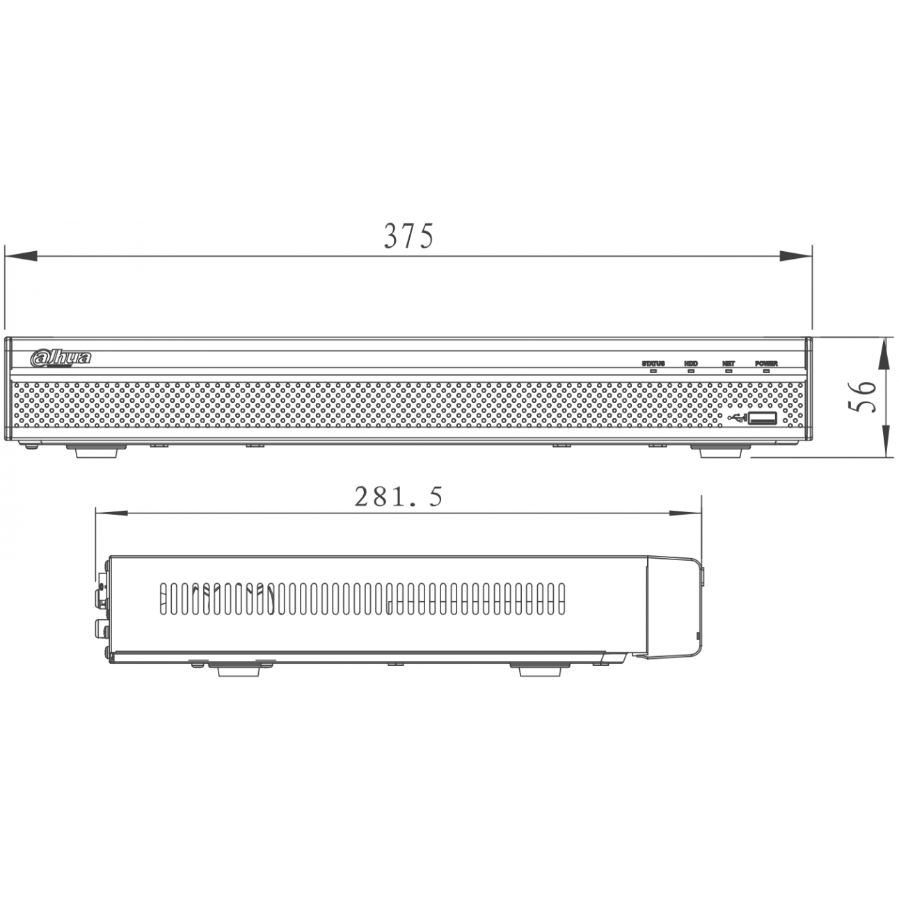 IP Видеорегистратор Dahua DHI-NVR4216-4KS2, 16-канальный, до 8 Мп, 2 HDD, трев. вх. вых. 4/2. 