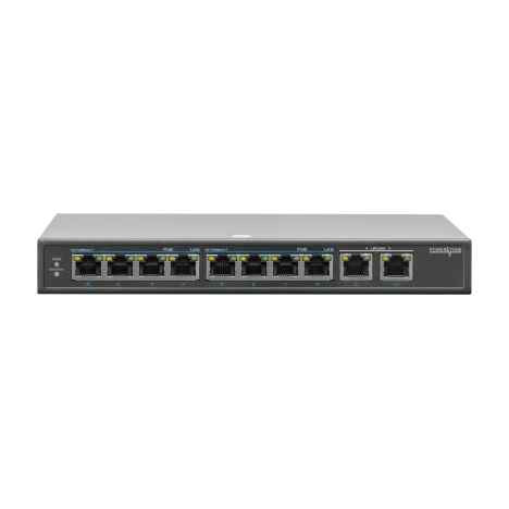 PoE коммутатор PUS-154-9 10-портовый неуправляемый  802.3af 10/100BASE-TX, 8 портов PoE