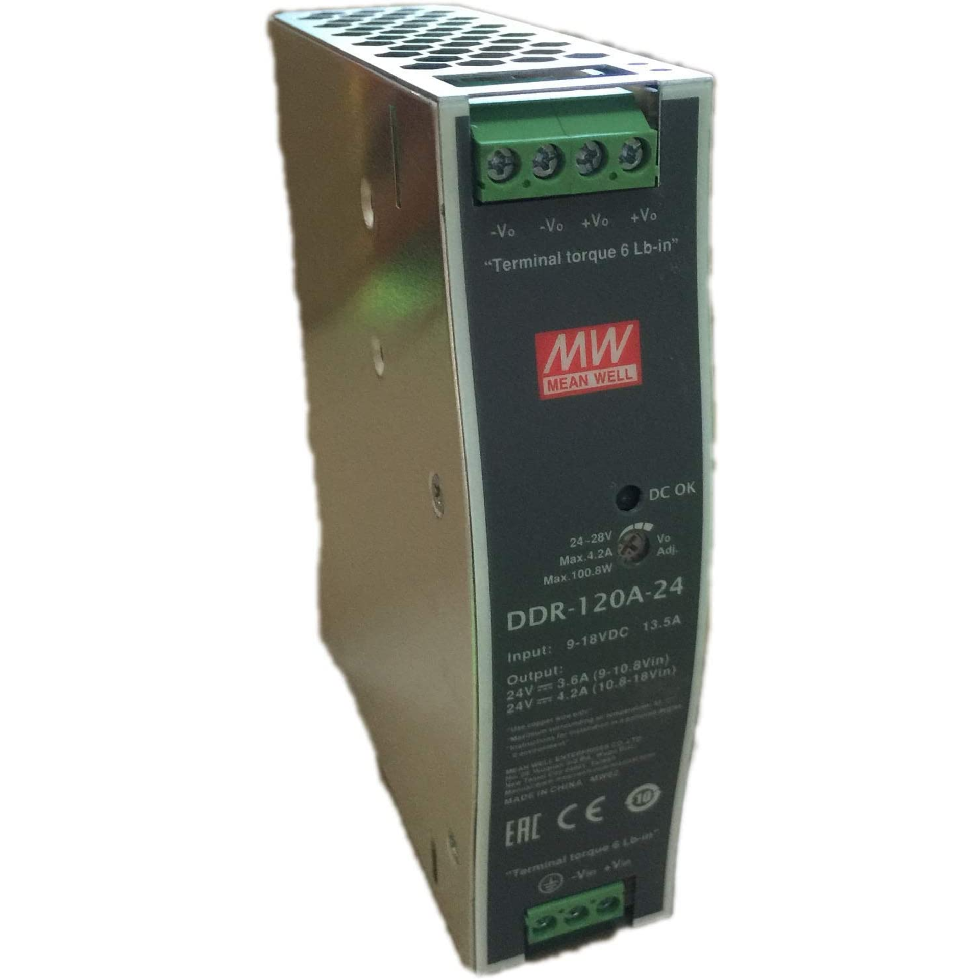 DDR-120A-24 Преобразователь: DC/DC; 120Вт; Uвх:9 - 18 В; Uвых:24В DC; Iвых:4,2 А, Mean Well