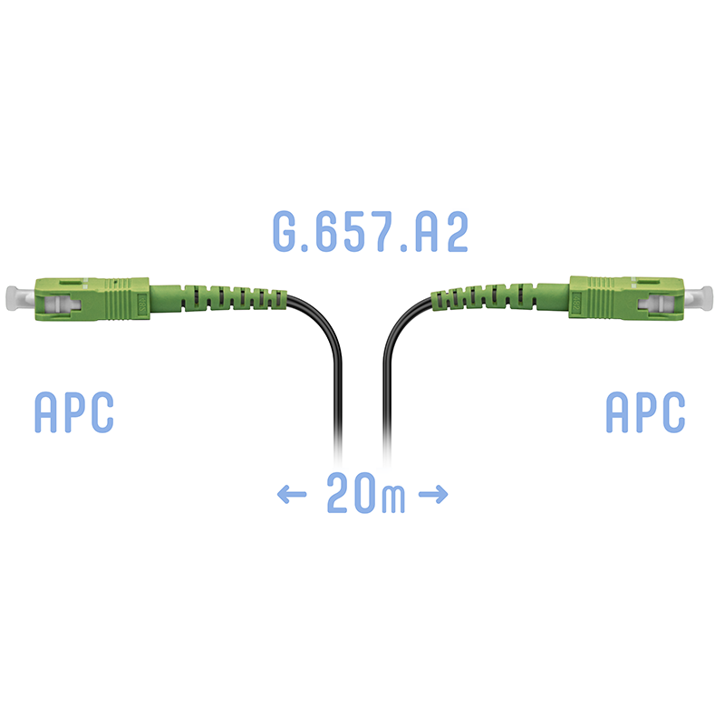 Патчкорд оптический FTTH SC/APC, кабель 604-06-01, 20 метров