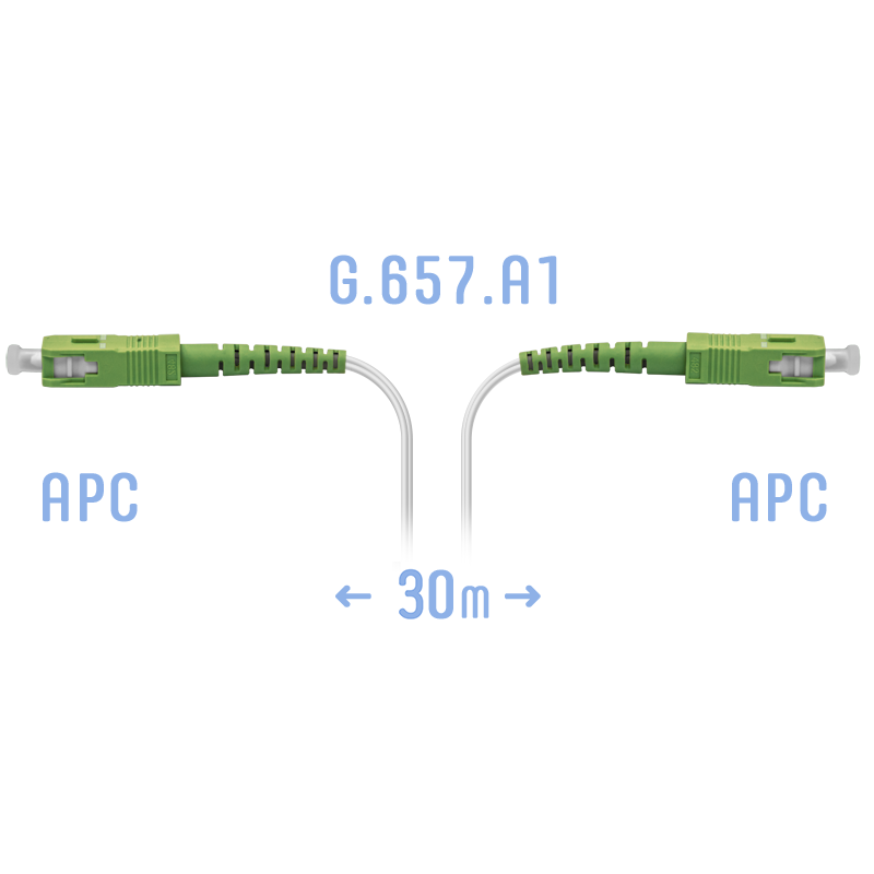 Патчкорд оптический FTTH SC/APC, кабель 604-02-01W, 30 метров