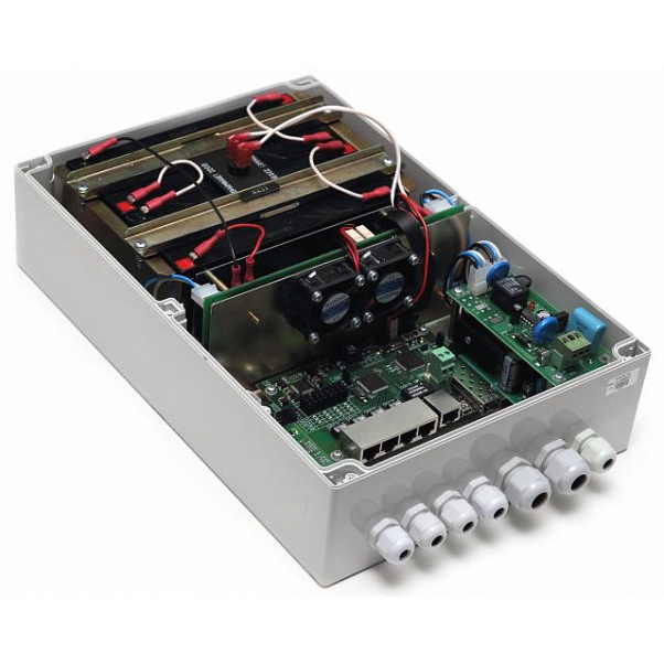 Уличный 6-портовый управляемый коммутатор TFortis PSW-1G4F-UPS со встроенным источником бесперебойного питания