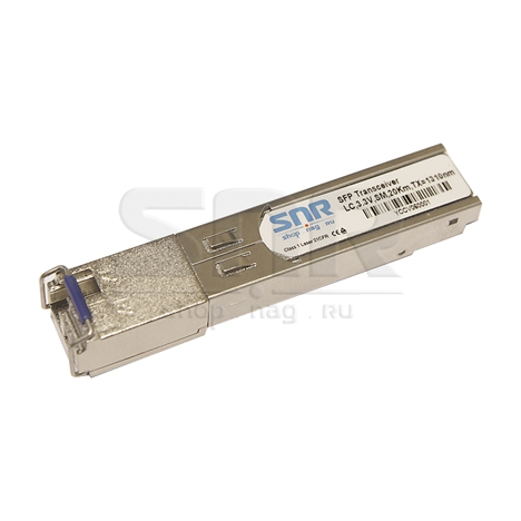 Одноволоконный модуль, SFP SGMII WDM, разъем LC simplex, рабочая длина волны Tx/Rx: 1310/1550нм, дальность до 10км