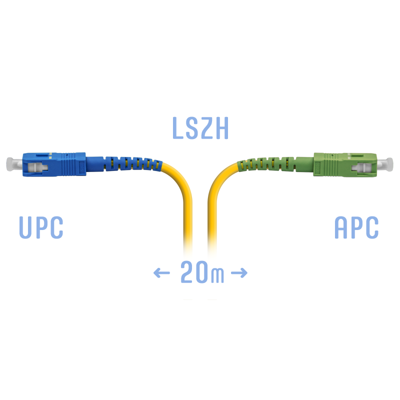 Патчкорд оптический SC/UPC-SC/APC SM 20 метров