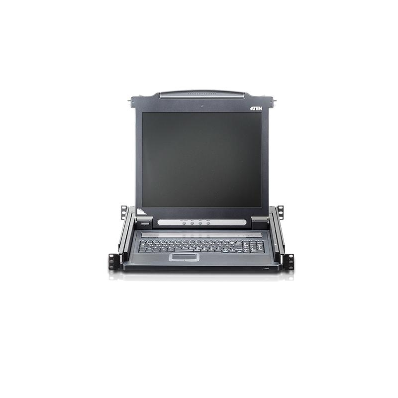 Консоль управления, для KVM-переключателей, электрон., 19, SVGA+KBD+MOUSE PS/2, с KVM-шнуром PS/2 1.8м., LCD экран 17, лат./рус. (1280x1024;DDC2B)