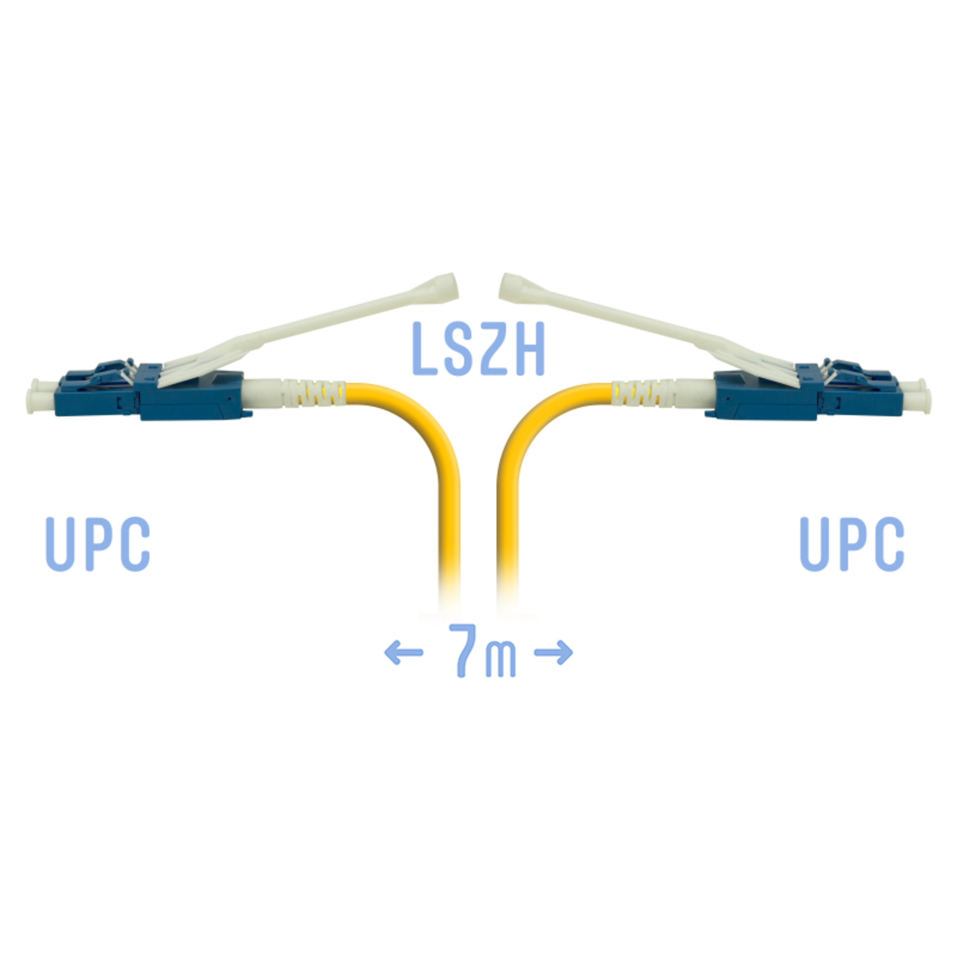 Патчкорд оптический LC/UPC SM Duplex (HD) 7 метров, волокно G.657.A1