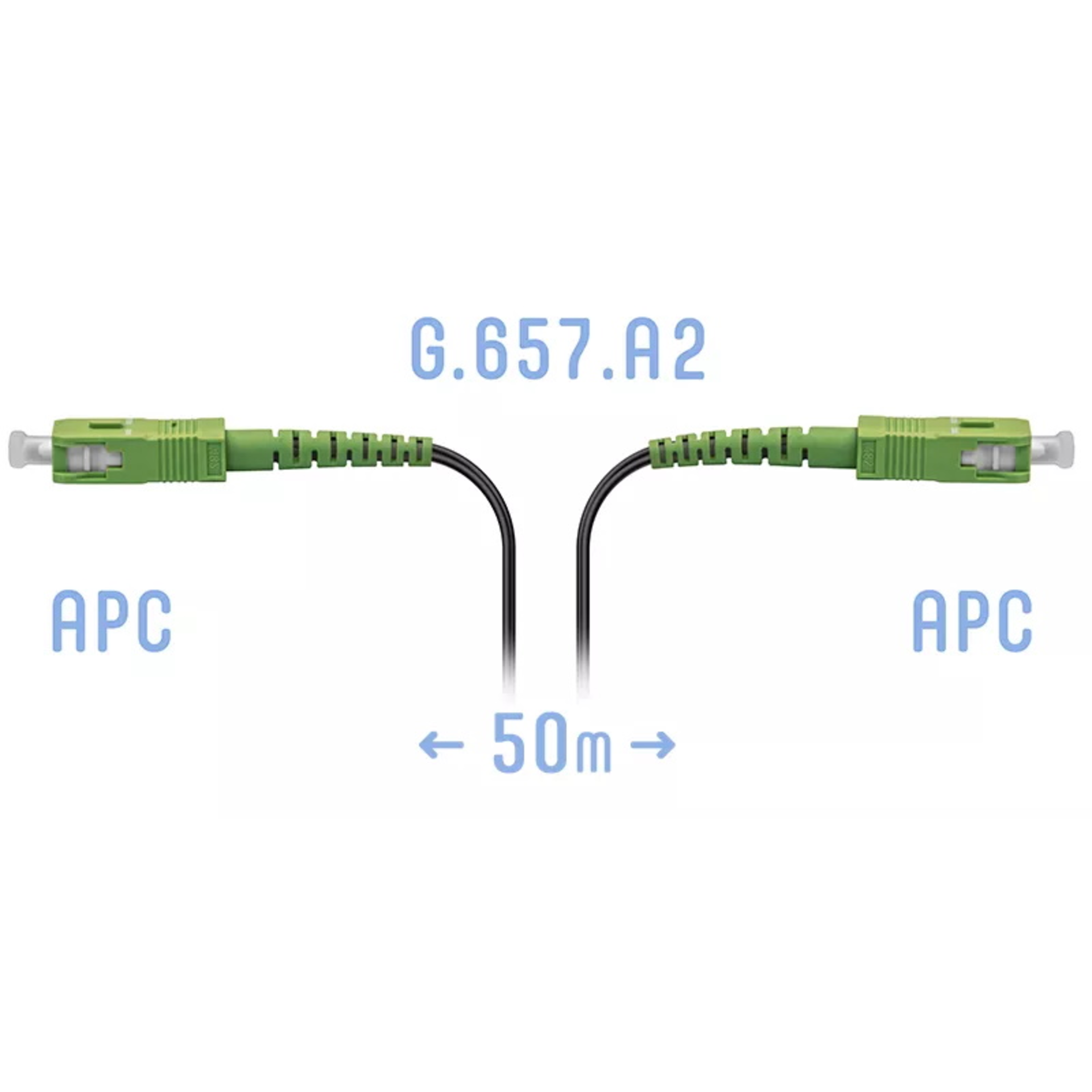 Патчкорд оптический FTTH SC/APC, кабель 604-04-01, 50 метров