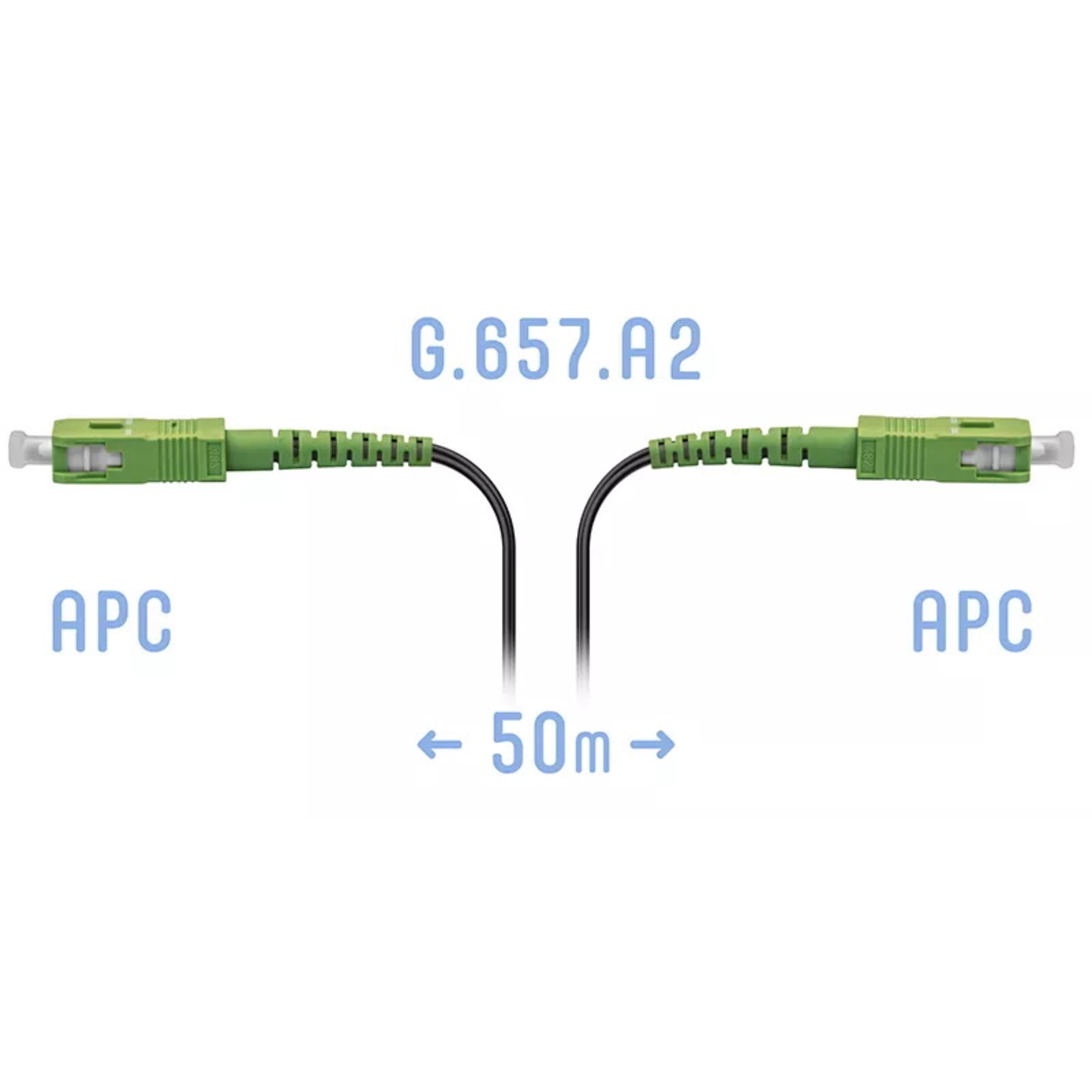 Патчкорд оптический FTTH SC/APC, кабель 604-02-01, 50 метров