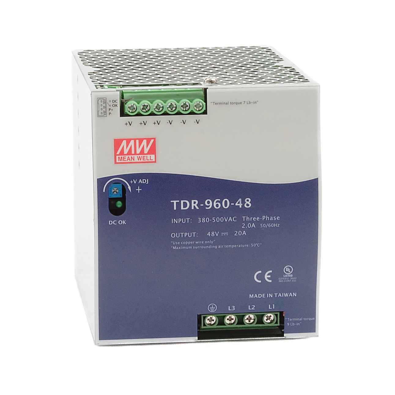 TDR-960-24 Блок питания на DIN-рейку, 24В, 40А, 960Вт Mean Well
