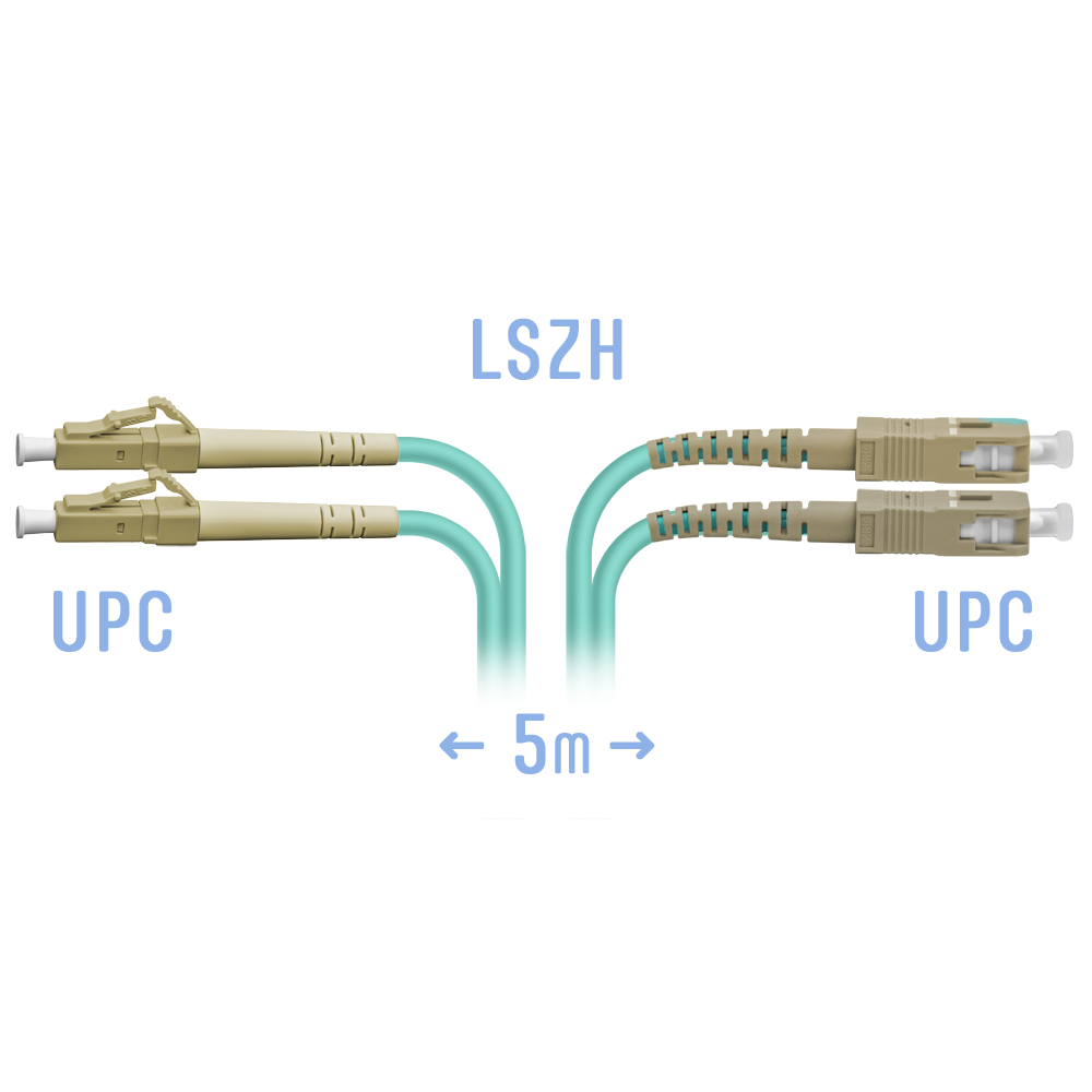 Патчкорд оптический LC/UPC-SC/UPC MM Duplex 5 метров
