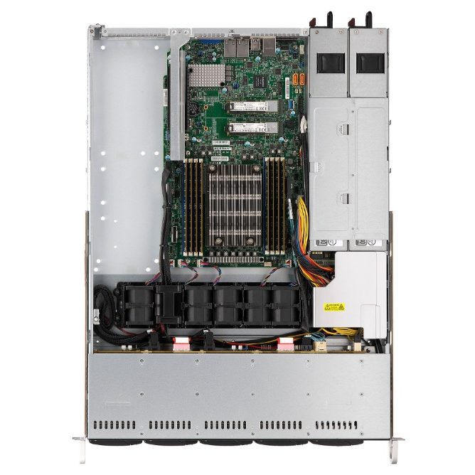 Платформа Supermicro 1U 1114S-WTRT, Один процессор AMD Epyc 7002, DDR4, 10x2,5 HDD SATA, 2x10GBase-T