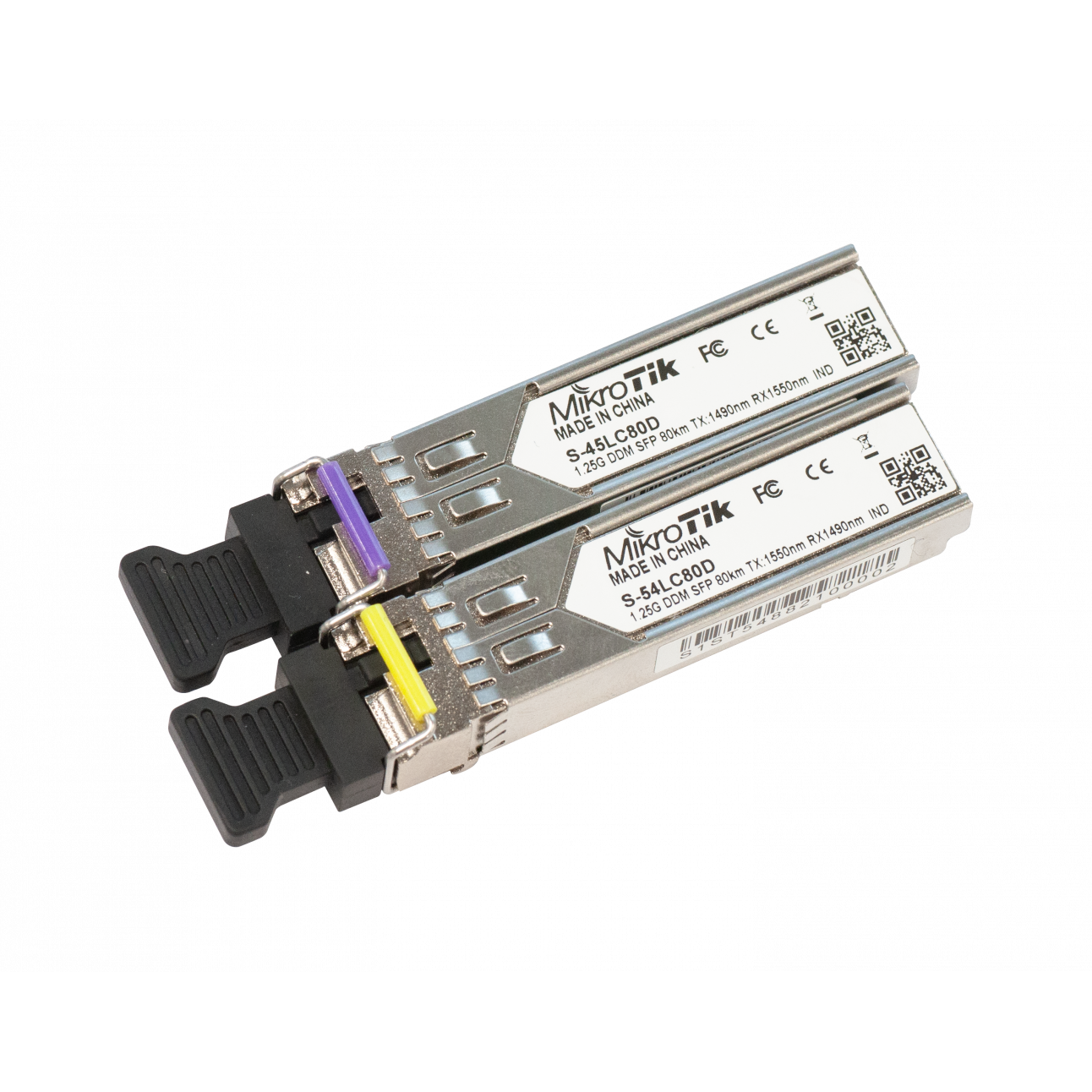 Пара модулей Mikrotik SFP оптический, 1.25G, дальность до 80км, 1490/1550нм