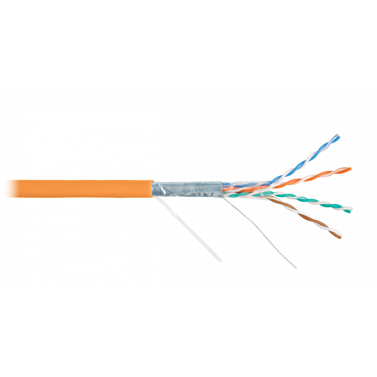 Кабель NIKOLAN F/UTP 4 пары, Кат.5e (Класс D), тест по ISO/IEC, 100МГц, одножильный, BC (чистая медь), 24AWG (0,50мм), внутренний, LSZH нг(А)-HFLTx