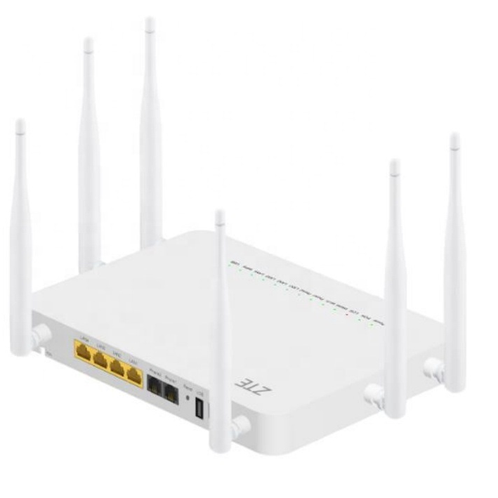 Абонентский терминал ZTE ONT GPON, 4 порта 10/100/1000Base-T, 2 порта POTS, 2,4/5ghz  WiFi, USB