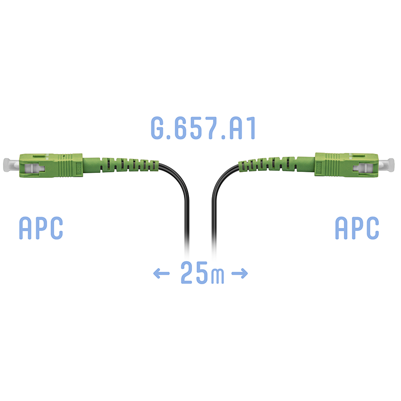 Патчкорд оптический FTTH SC/APC, кабель 604-04-01, 25 метров