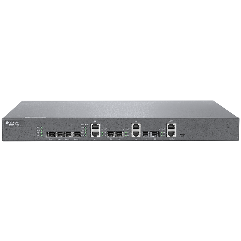 OLT BDCOM 3310 с 4 портами GEPON (SFP), 2 комбо-портами, 2хSFP, 2хRJ-45, 2 БП АC, FEC, порт RPS