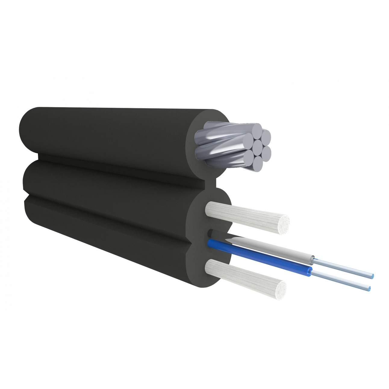 Кабель оптический Alpha Mile Flex FTTx, с дополнительным несущим элементом (трос 1.2мм), 2 волокна 657A2
