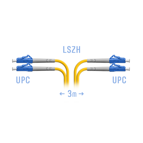Патчкорд оптический LC/UPC SM Duplex  3 метра