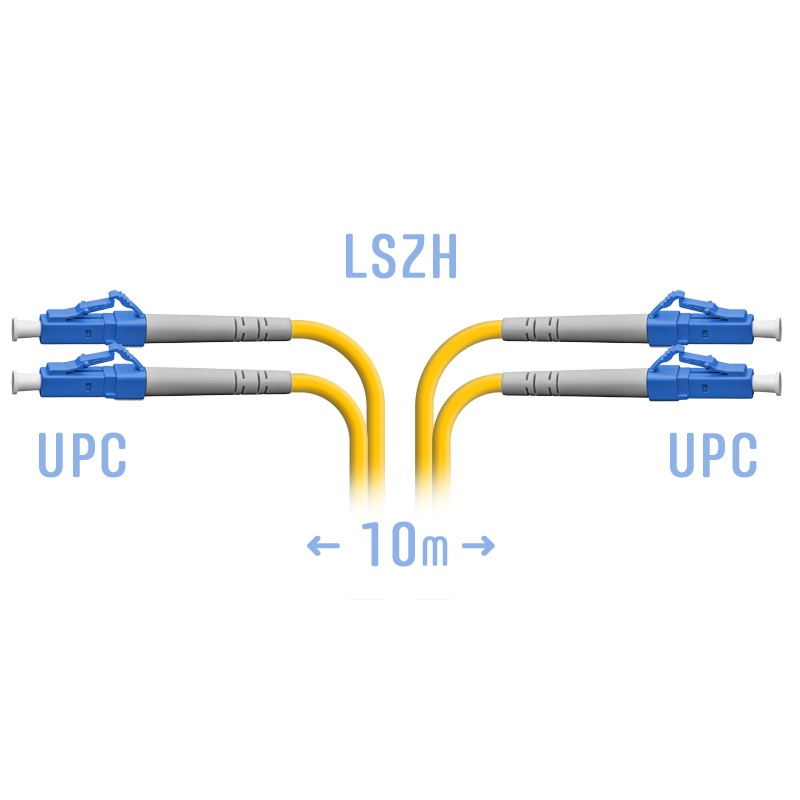 Патчкорд оптический LC/UPC SM Duplex  10 метров