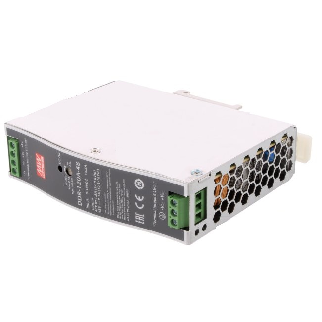 DDR-120A-48, DC/DC преобразователь, 100,8Вт, вход 9-18В, выход 48В/2,1А Mean Well