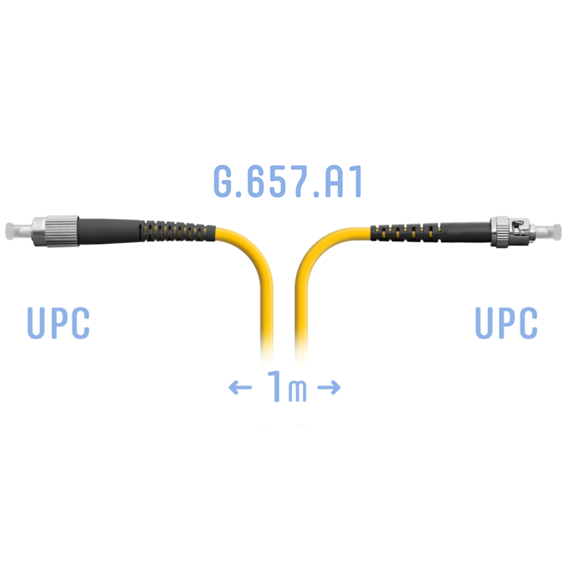 Патчкорд оптический FC/UPC-ST/UPC SM G.657.A1 1 метр