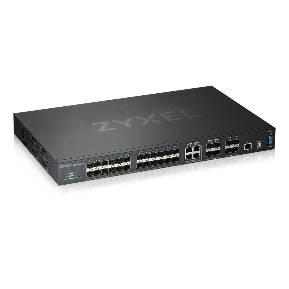 Коммутатор ZYXEL ZYXEL XGS4600-32F L3 Managed Switch, 24 port Gig SFP, 4 dual pers.  and 4x 10G SFP+, stackable, dual PSU