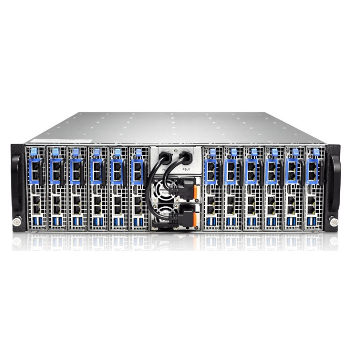 Серверная платформа Gooxi 3U SY312-S24R-G3 12xNode, no CPU(LGA1151)/4*DDR4 ECC UDIMM/ C242 / no HDD(2)LFF/ 4xGE